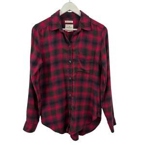 American Eagle Women’s Ahh-Mazingly Soft Plaid Button Down Top Size S